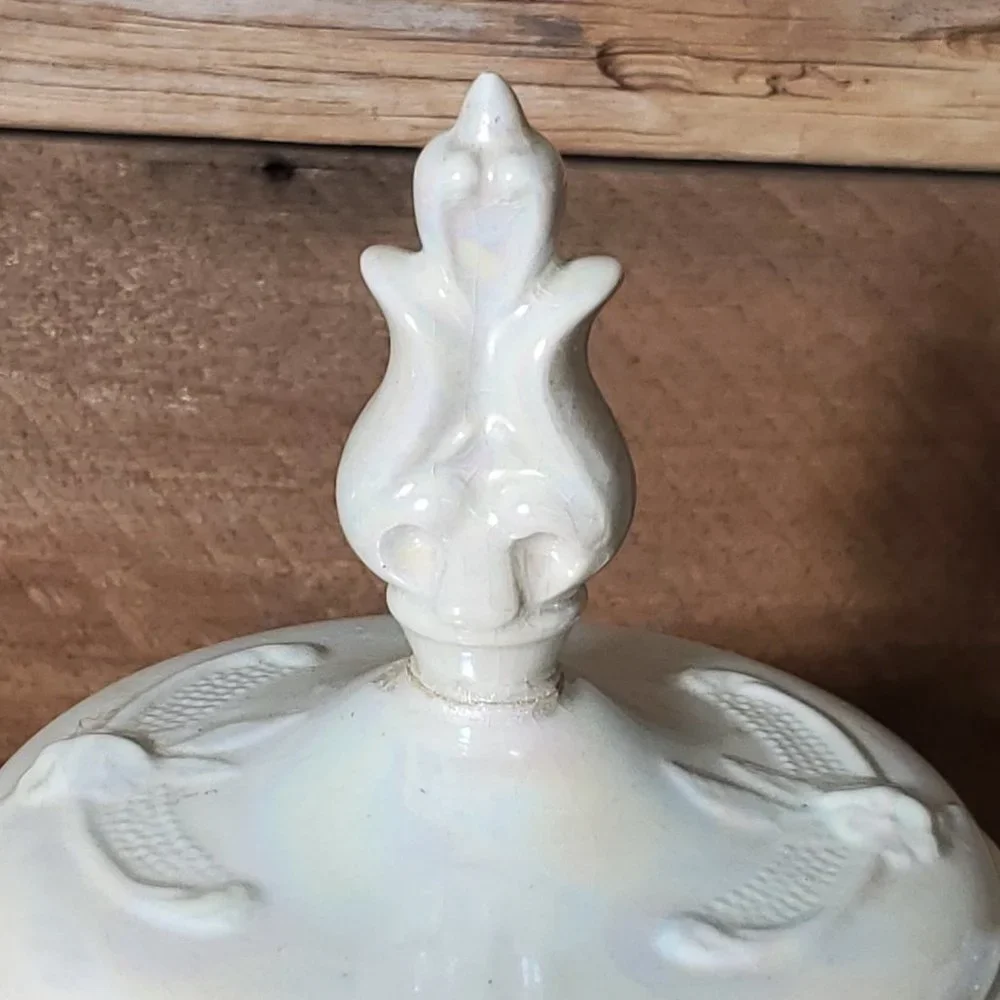 Loma of Arizona 1960's Footed Coffee/Hot Cocoa Pot - Server - Irridescent White